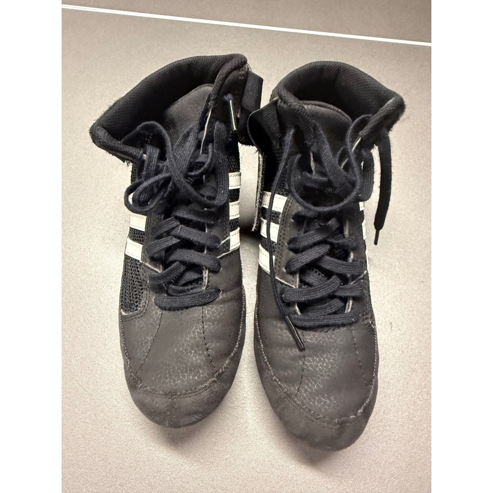 Adidas HVC 2 Wrestling Shoes Black White Gum Sole AQ3327 youth 4.5